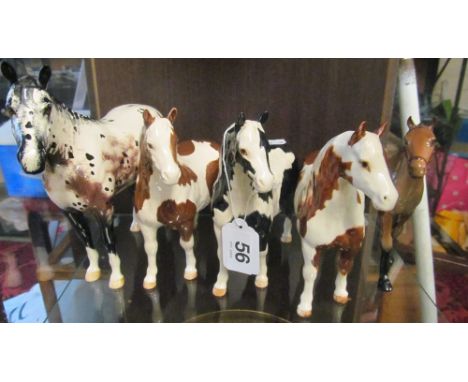 Five Beswick horses