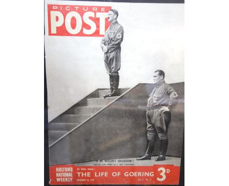 Framed 1939 edition cover of Picture Post magazine, The Life of Goering, page size 35 x 25 cm. Framed. P&amp;P Group 1 -will 