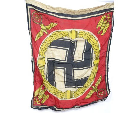 German Third Reich style rally standard flag bearing stamps and dated 1936, 90 x 56 cm. P&amp;P Group 1 (£14+VAT for the firs