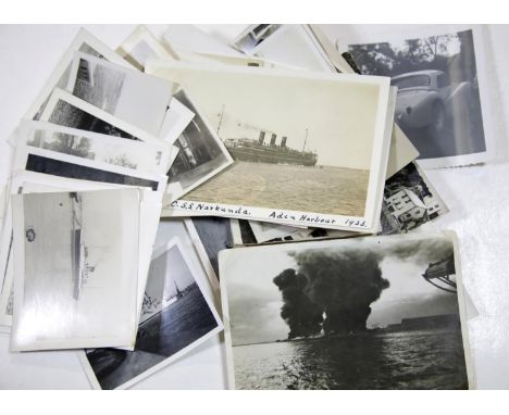 Collection of vintage transport related photographs, worldwide, including examples of naval and merchant vessels, vehicles et