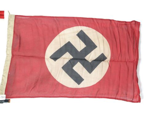 German Third Reich style party flag bearing SA stamps and dated 1934, 90 x 56 cm. P&amp;P Group 1 (£14+VAT for the first lot 