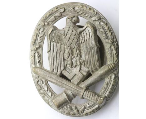German WWII style General Assault badge. P&amp;P Group 1 (£14+VAT for the first lot and £1+VAT for subsequent lots) 