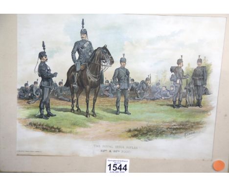 The Royal Irish Rifles (83rd &amp; 86th Foot) colour print after R Simkin, image size 32 x 23 cm. P&amp;P Group 1 -will be se