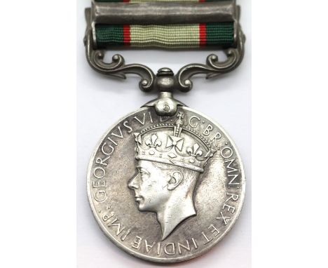 India General Service type medal, George VI North West Frontier 1937-1939 to Tara Singh 5-11 Sikh 3450 Sep. P&amp;P Group 1 (