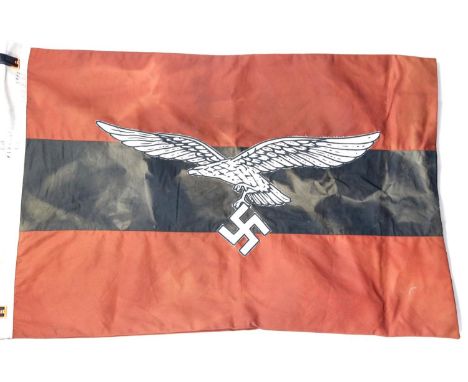 German WWII style Luftwaffe flag bearing stamps and dated 1943, 93 x 62 cm. P&amp;P Group 1 (£14+VAT for the first lot and £1