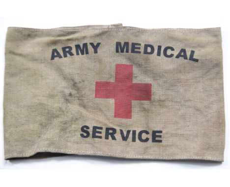 British WWI style Army Medical Service armband. P&amp;P Group 1 (£14+VAT for the first lot and £1+VAT for subsequent lots) 