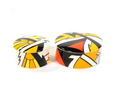Marie Graves, Odeon, a hand painted porcelain trinket box, diameter 8.5cm, and Sun Rise, a hand painted porcelain trinket box