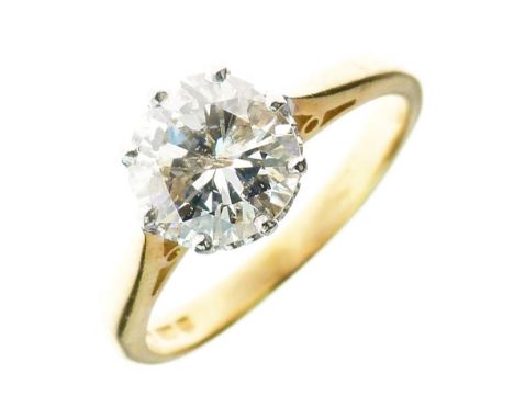 Diamond single stone 18ct gold ring the brilliant cut of approximately 1.2 carats, size K, 3.6g gross  Condition: Diamond app