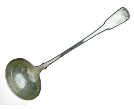 George III Fiddle And Shell pattern ladle, maker Richard Turner, London 1809, 32.25cm long, 7oz approx  Condition: **General 