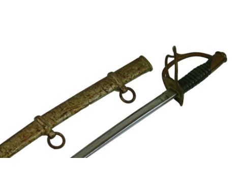 Sword, American Civil War cavalry sabre, dated 1864, made by Mansfield &Lamb, Forestdale R.I. (Rhode Island), curved single e