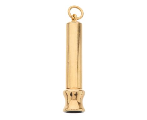 Sampson Mordan & Co., an Art Deco 18ct gold cigar piercer, signed Sampson Mordan & Co., hallmarks for London 1920, length 6.2