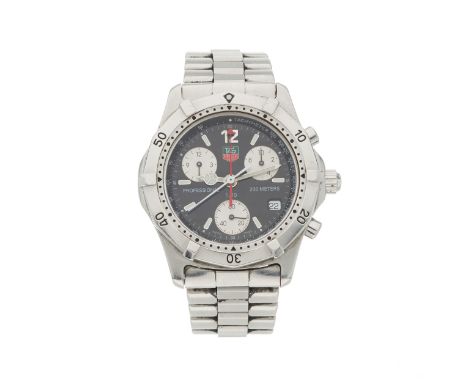 Tag Heuer, a stainless steel 2000 series chronograph bracelet watch, reference CK1110-0, signed quartz movement with quick da