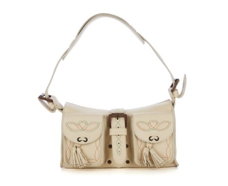 Mulberry, a rare Mini Embroidered Roxanne handbag, crafted from cream grained leather with embroidered detailing, with a sing