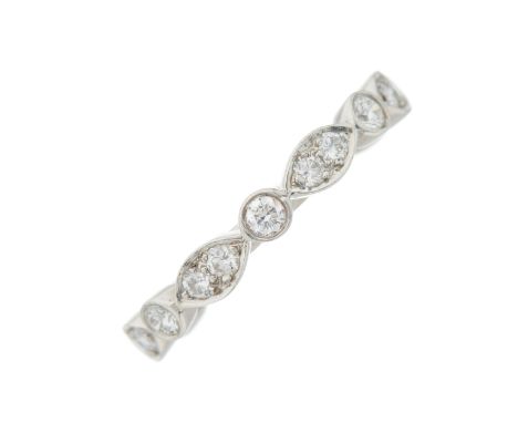 Tiffany & Co., a platinum brilliant-cut diamond Jazz Swing full eternity ring, estimated total diamond weight 0.70ct, G-H col