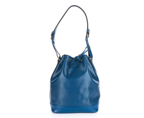 Louis Vuitton, a blue epi Noe GM handbag, crafted from textured blue epi leather with smooth leather trim, leather drawstring
