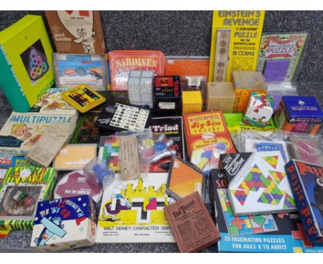 Crate containing a large Quantity of vintage puzzle games, all different
