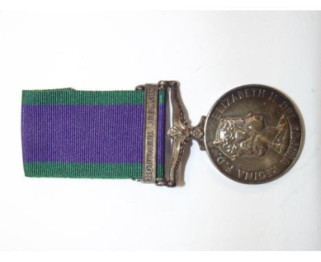 Queen Elizabeth II General Service Medal with Northern Ireland clasp awarded to 24225020 Private R. Turtington of the Queen's
