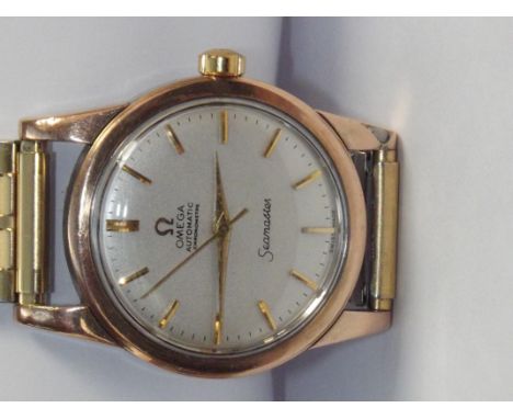 Omega Seamaster automatic chronometer circa 1950. Gold on chrome case.Currently ticking but not tested for time accuracy. Goo