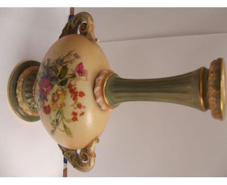 Royal Worcester baluster vase printed back stamp circa 1899, height 22cm.