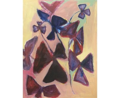 Peggy Cozzi (British). '9 of Clubs / Oxalis'. Water mixable oil paint on sized Bockingford 300gsm paper. Titled, signed and d