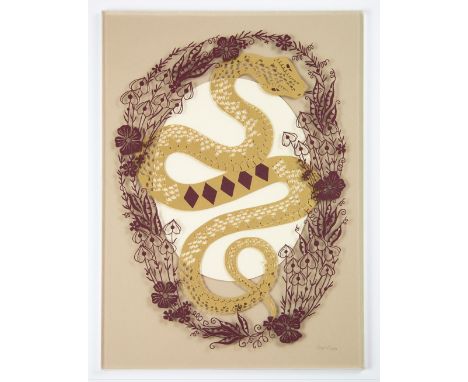 Hazel Partridge (British, b.1994). '5 of Diamonds'. Hand cut paper cutting on layers of acrylic. Signed. 42 x 29.7cm. With ce
