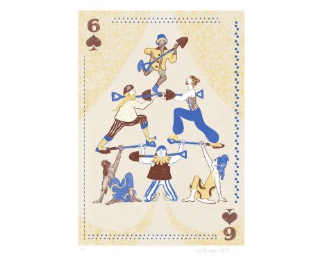 Sonja Burniston (British, b.1994). '6 of Spades / Acrobats'. Limited edition digital print. Signed and numbered 1/1 in pencil