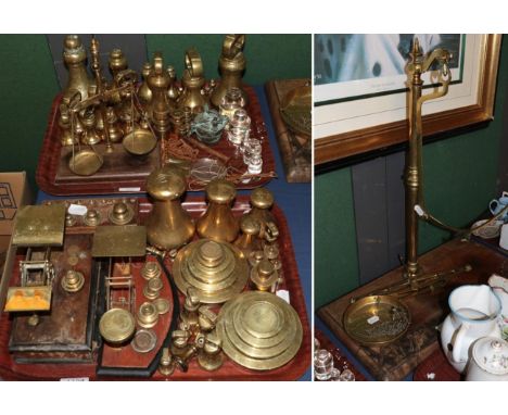 A good collection of 18th and 19th century weights including: postal scales; chemical weights etc