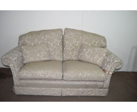 LATE 20TH CENTURY FLORAL DECORATED TWO-SEATER SOFA, WIDTH APPROX 190CM
