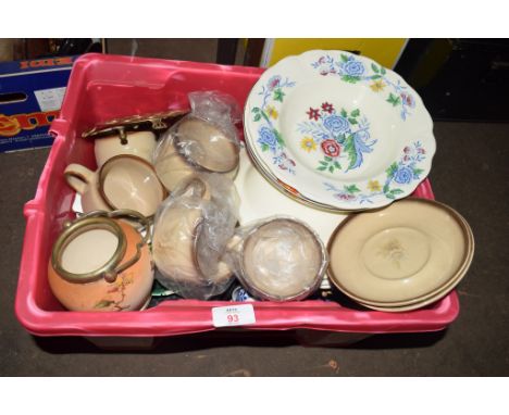 BOX OF CERAMIC ITEMS, MAINLY DINNER PLATES BY MORLEY WARE