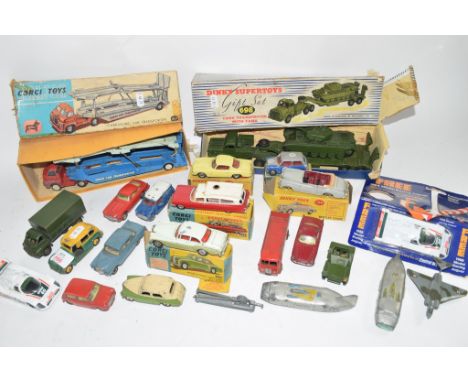QUANTITY OF CORGI DINKY TOYS INCLUDING CAR TRANSPORTER AND DINKY TANK TRANSPORTER