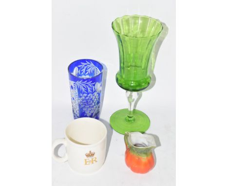 GLASS AND CERAMIC ITEMS INCLUDING A BLUE CUT GLASS BEAKER