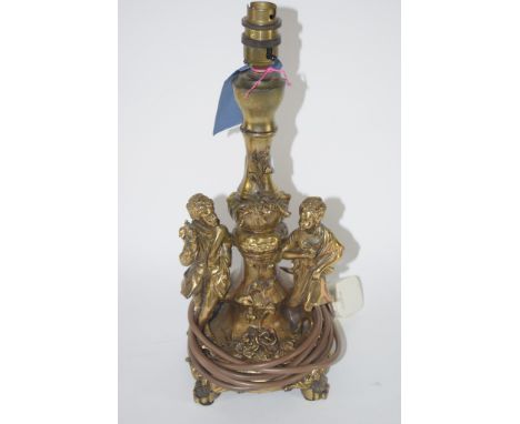 TABLE LAMP WITH GILT PAINTED DECORATION OF CLASSICAL FIGURES