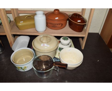 KITCHEN WARES INCLUDING SERVING DISHES AND COVERS, ROYAL WORCESTER HERBS PATTERN DISH