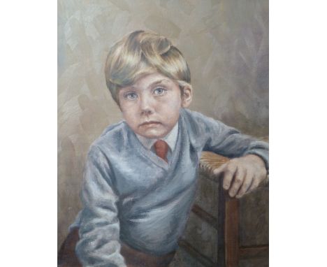 ALN COWNIE PAIR OF OIL PAINTINGS ON CANVAS Half length portrait of a man and another of a boy Signed and dated 1972/3 22" x 1