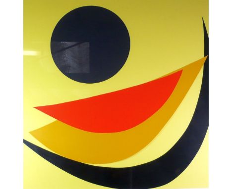 •TERRY FROST (1915-2003) COLOURED SCREEN PRINT AND COLLAGE 'Lizard Black' Not signed or numbered  27 1/2" x 27 1/4" (70cm x 6