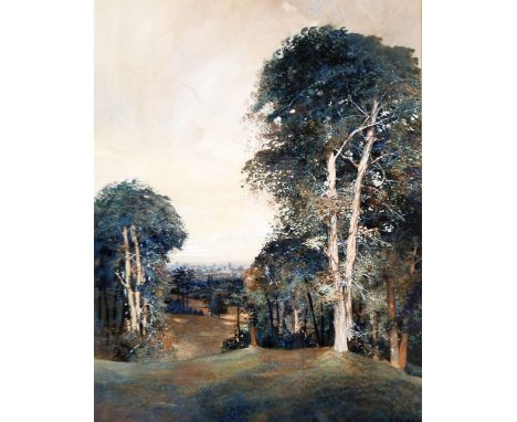 JOHN KIMPTON (B. 1961) SEPIA INK AND WATERCOLOUR 'Alderley' Labelled verso 18 1/2" x 14 1/2" (47 x 37cm) and ANOTHER BY THE S