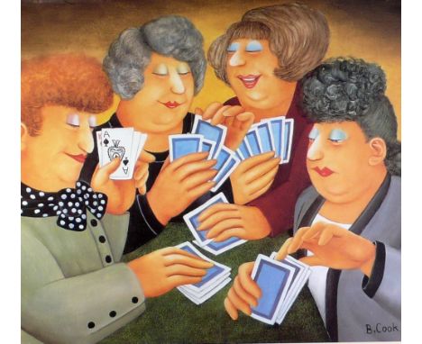 •BERYL COOK  ARTIST SIGNED COLOURED LITHOGRAPH  'A Full House', an edition of 650 Signed and numbered 114/650 16" x 17 1/4" (