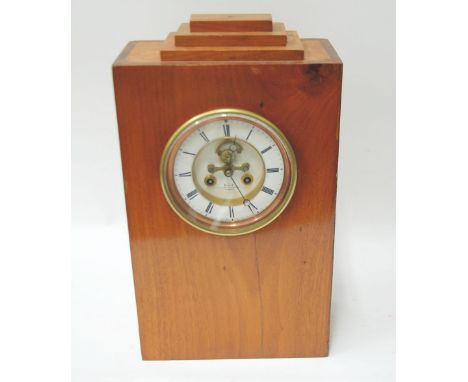 BENNETT, CHEAPSIDE, LONDON EIGHT DAY MANTEL CLOCK, movement in later mahogany case, the 5" two part enamelled Roman dial with