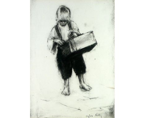 •HAROLD RILEY (b.1934)  ARTIST SIGNED PRINT AFTER A CHARCOAL DRAWING Numbered 50/50 'A Child of the Street' 15" x 11" (38cm 2