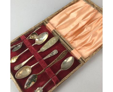 MOTHER OF PEARL HANDLED FLATWARE, along with other plated and silver flat ware