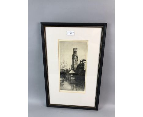 * WILLIAM DOUGLAS MACLEOD (SCOTTISH 1892 - 1963), VENICE etching, signed in pencil 30cm x 15cm Mounted, framed and under glas