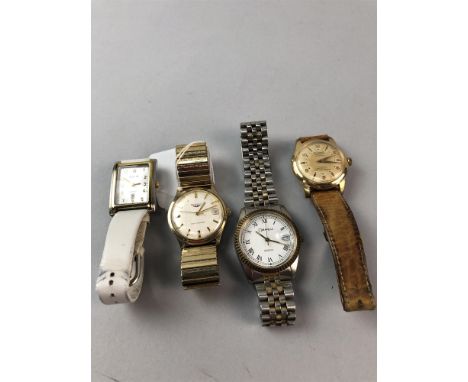 GENT'S BENRUS GOLD PLATED WRISTWATCH, along with three other wristwatches