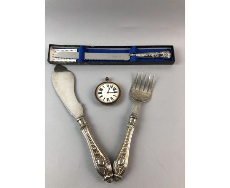 LOT OF SILVER FLATWARE, along with other silver and plated pieces