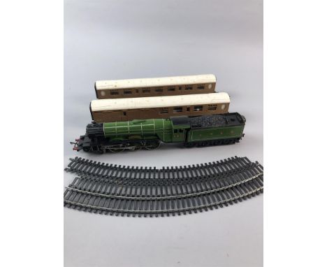 TRI-ANG HORNBY MODEL TRAIN, with track and electric RP15 power unit