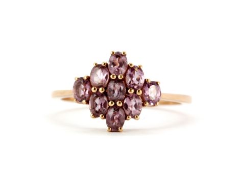 A 9ct rose gold morganite set ring, (T.5).