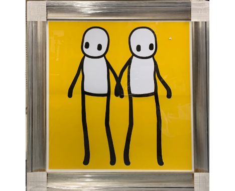 A large framed print, frame size 85 x 85cm.