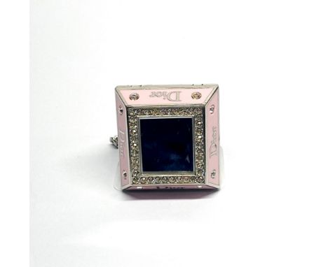 A Dior style ladies compact ring, 3.5 x 3.5cm.