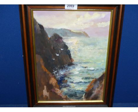 An Oil on board of seascape, signed lower right Eira Edwards, 13" x 17".