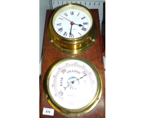 A reproduction ship's clock/barometer; a reproduction barometer; etc.