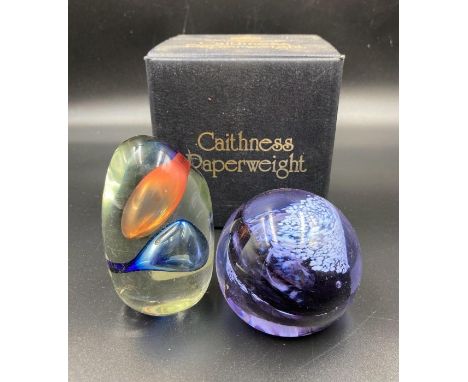Two Caithness paper weights boxed 